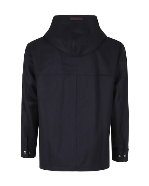 Paolo Pecora Blue Long-Sleeve Hooded Jacket for men