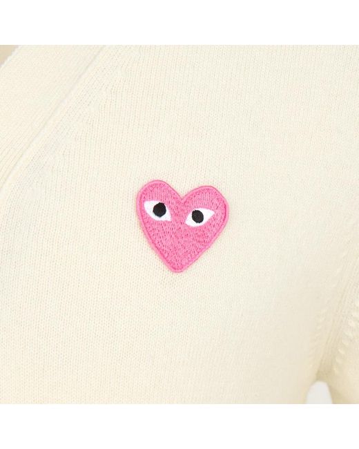 COMME DES GARÇONS PLAY White Long-Sleeve Knit Cardigan for men