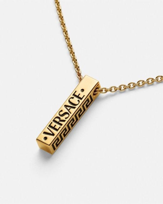 Versace Metallic Logo Pendant Necklace for men