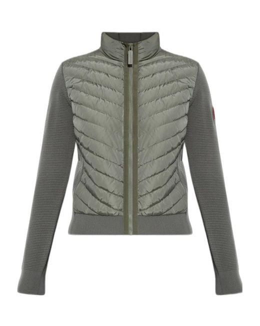 Canada Goose Green Quilted Knit-Panel Jacket