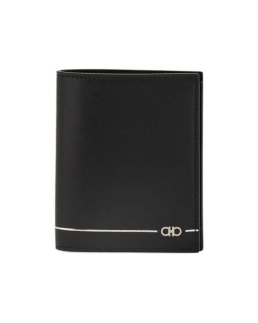 Ferragamo Black Gancini Credit Card Holder for men