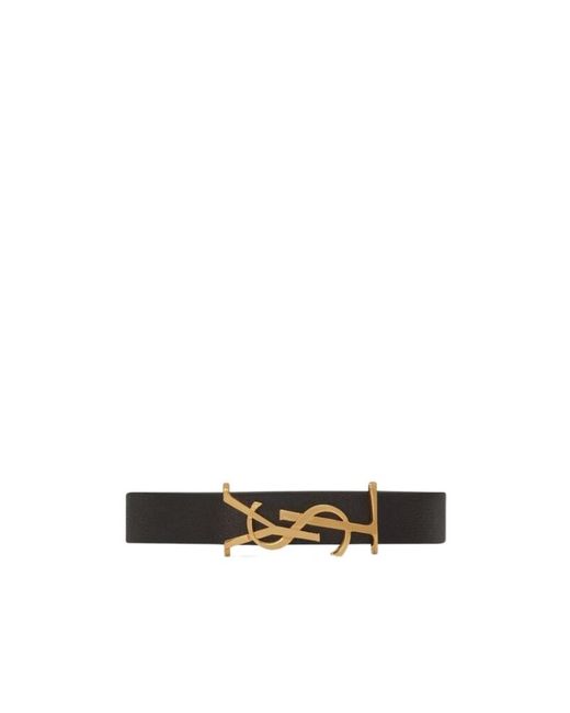 Saint Laurent White Cassandre Logo Plaque Bracelet for men
