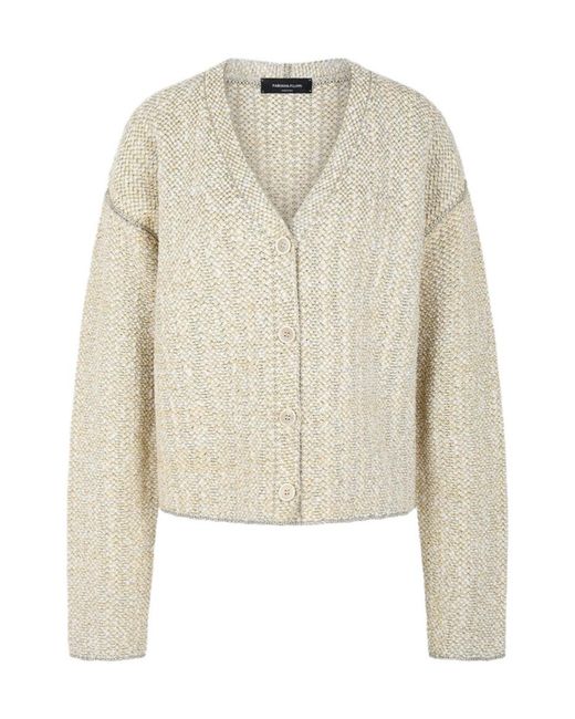 Fabiana Filippi White Long-Sleeved Knitted Cardigan