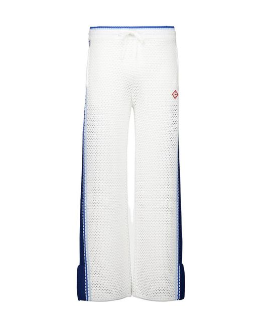 Casablanca White Side-Stripe Knitted Trousers for men