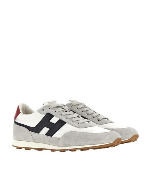 Hogan White Athletic Lace-Up Sneakers for men