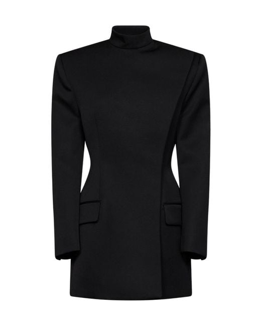 Mugler Black Double-Breasted Coat