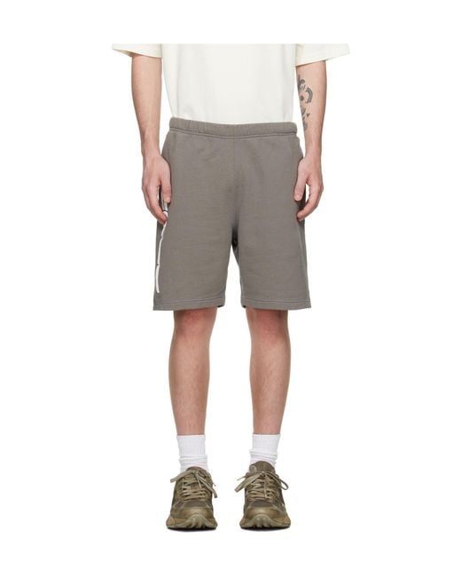 Heron Preston Gray Logo Printed Shorts for men