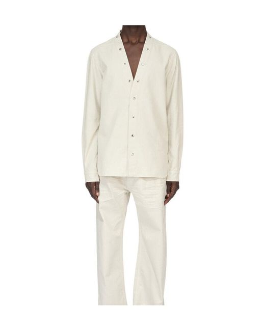 Rick Owens White Snap-Button Shirt for men
