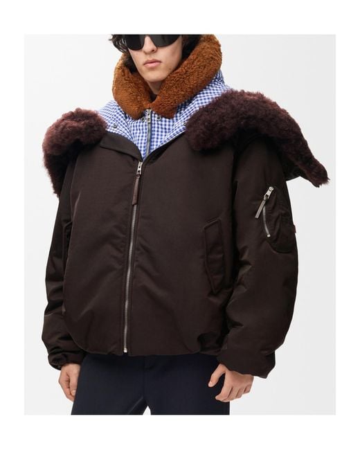 Loewe Black Zip-Up Bomber Jacket for men