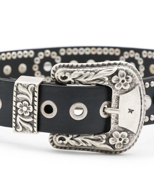 Golden Goose Deluxe Brand White Bead Embellished Buckle Belt