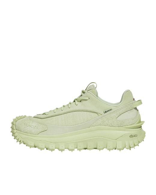 Moncler Green Trailgrip Momint Nubuck Suede Trainers for men
