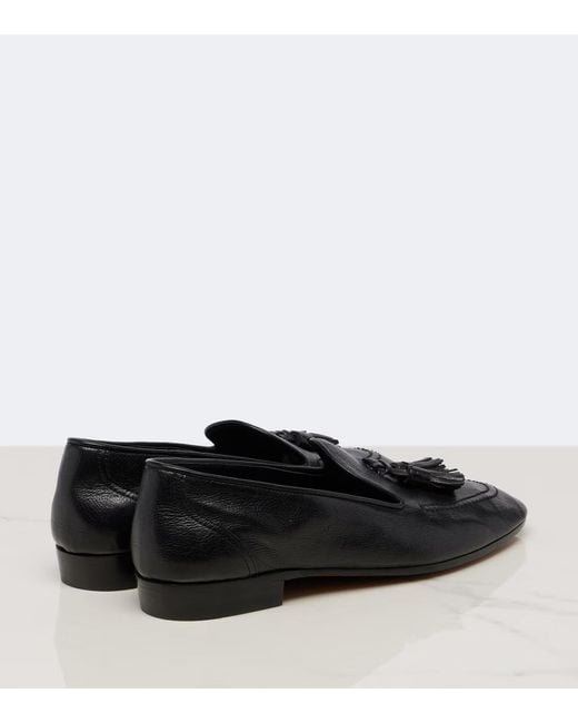 The Row Black Caden Loafers