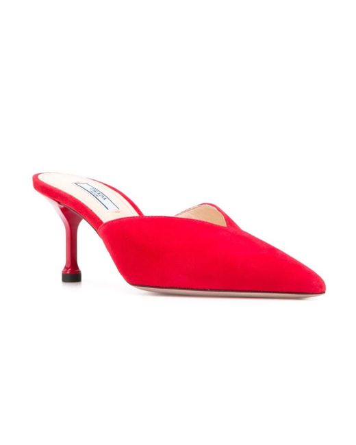 Prada Red Low-Heel Pumps