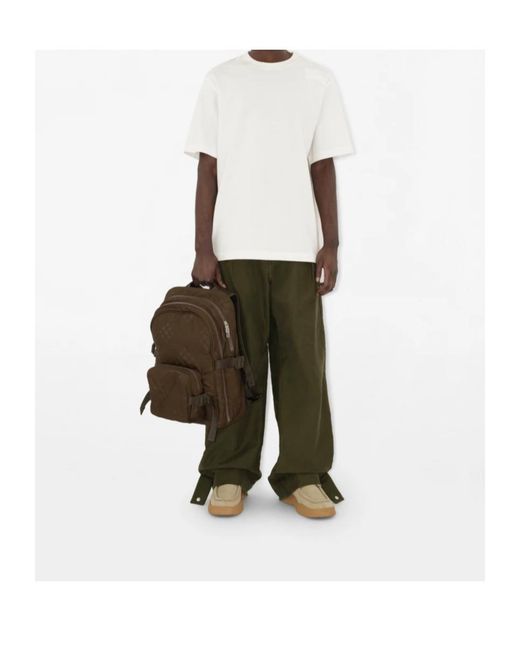 Burberry Green Checked Jacquard Zipped Backpack for men
