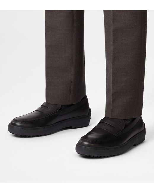 Tod's Black Winter Gommino Loafers for men