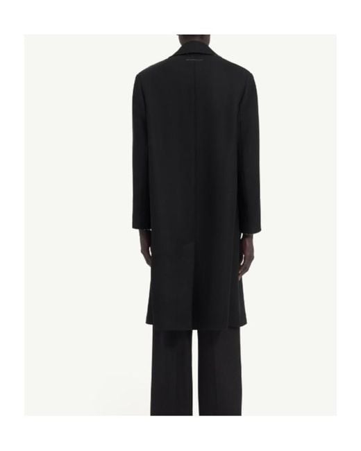 MM6 by Maison Margiela Black Raw-Edge Finish Coat for men