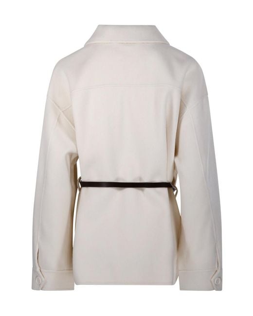 P.A.R.O.S.H. White Long-Sleeve Collared Jacket