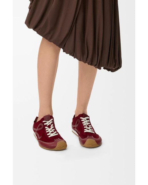 Loewe Red Suede Ballet Runner 2.0 Sneakers