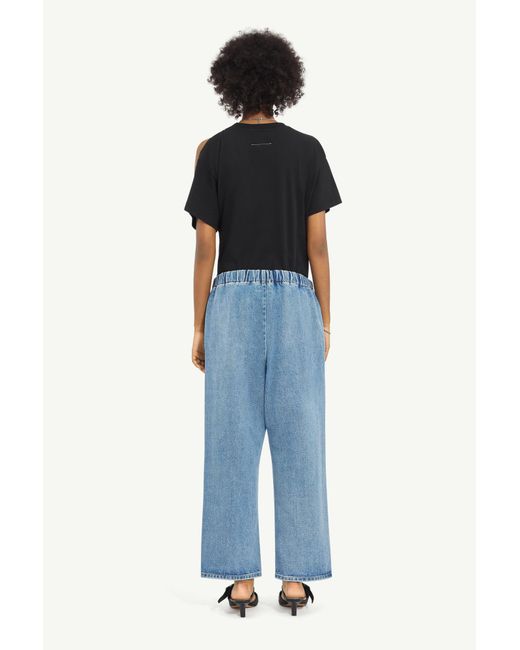 MM6 by Maison Margiela Blue Cropped Denim Trousers