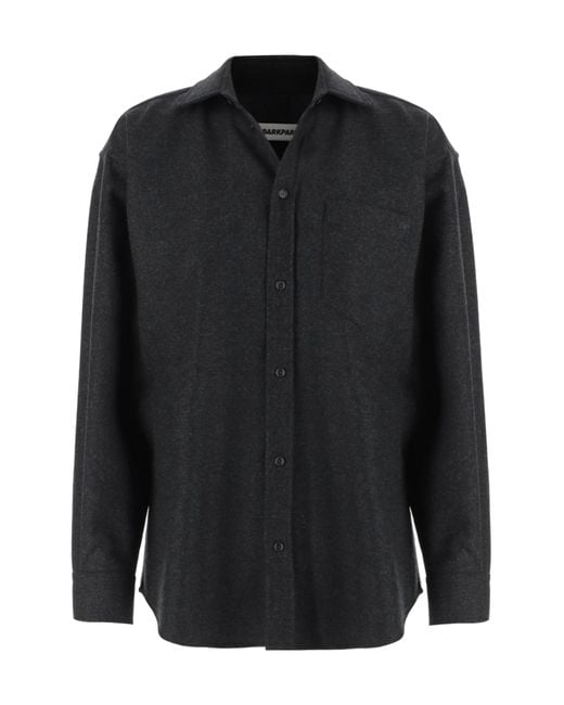 DARKPARK Black Logo Embroidered Curved Hem Shirt