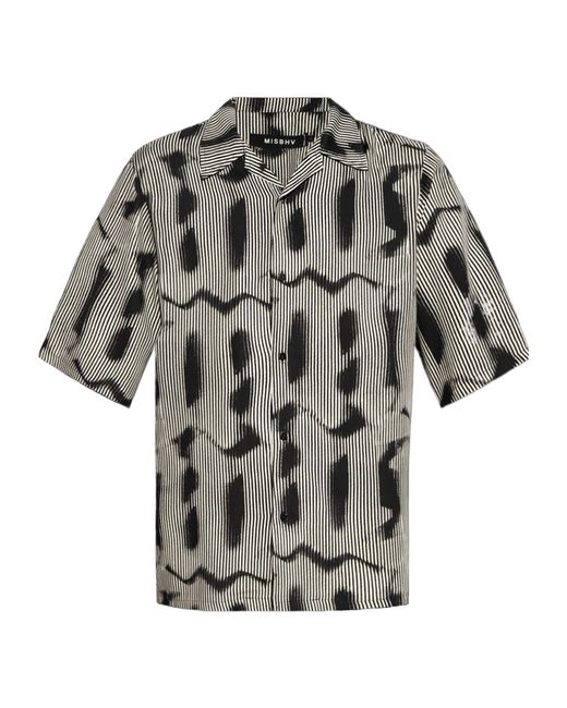 M I S B H V Gray Patterned Shirt for men