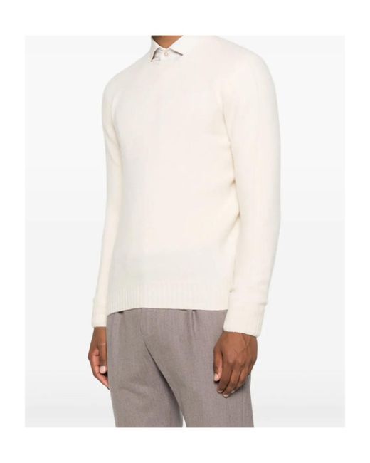 Drumohr Natural Crew-Neck Knitted Sweater for men