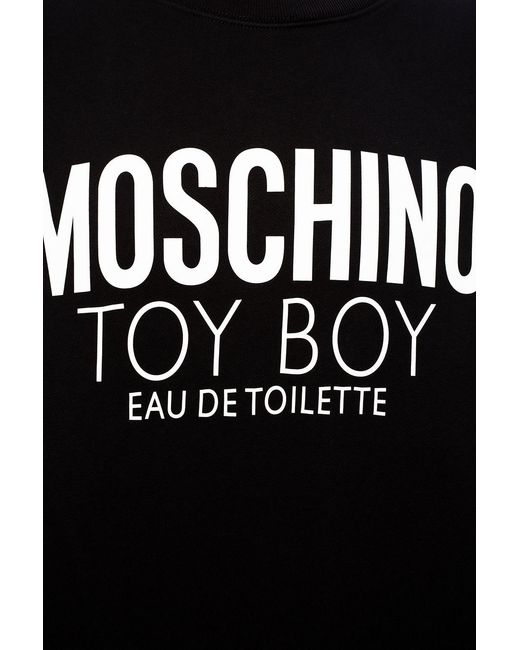 Moschino Black Logo-Print Drawstring Hoodie for men