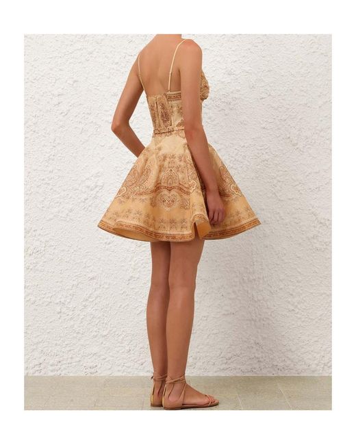 Zimmermann Natural Cut-Out Paisley Mini Dress