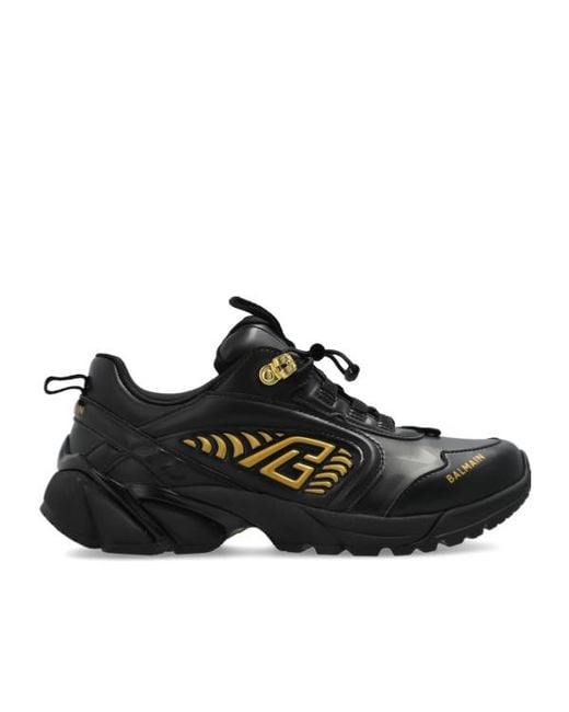 Balmain Black Cosmic Dust Logo-Detail Sneakers
