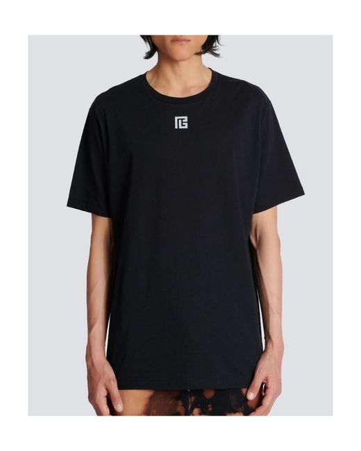 Balmain Black Oversized T-Shirt for men