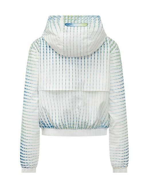 Casablanca Blue Dots Zip-Up Hooded Jacket