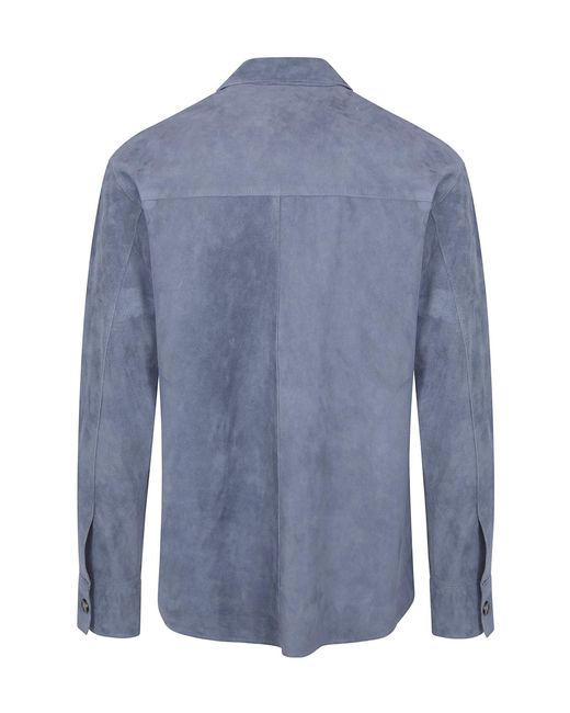 Lardini Blue Buttoned Pocket Shirt for men