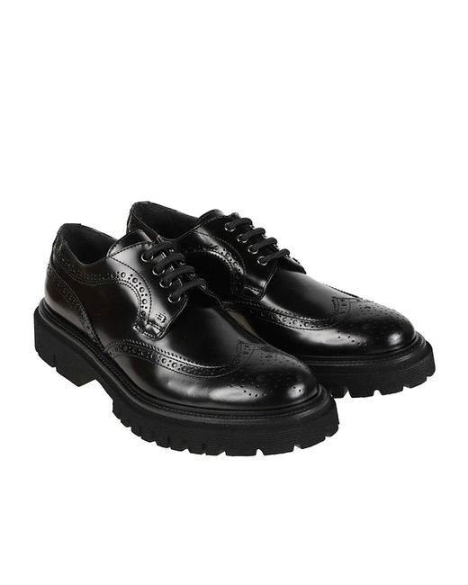 Baldinini Black Lace-Up Derby Shoes for men