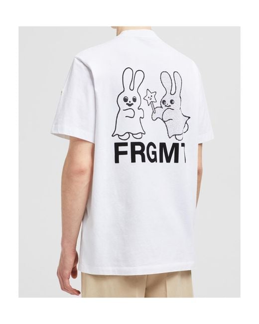 Moncler White X Frgmt Cartoon Logo Cotton T-Shirt for men