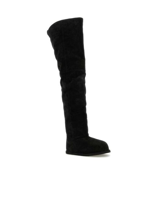 AMINA MUADDI Black Round-Head Boots