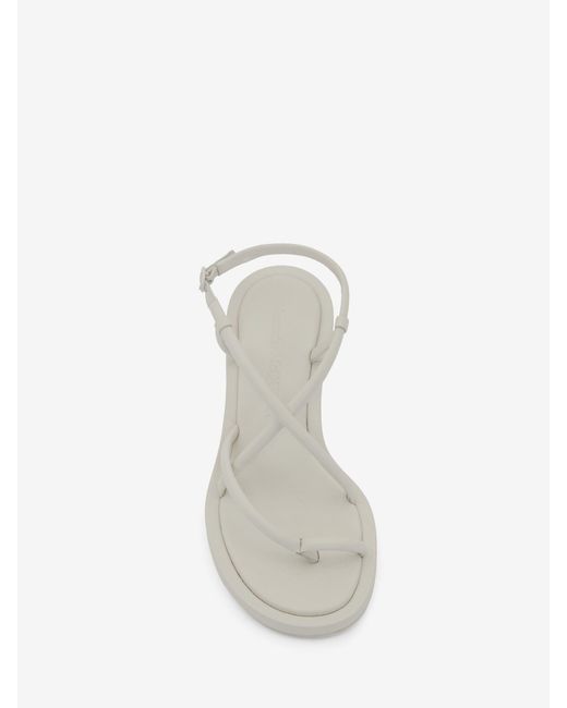 McQueen White Strap-Detail Open-Toe Sandals