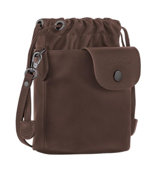 Longchamp Brown Le Pliage Xtra Xs Bucket Bag