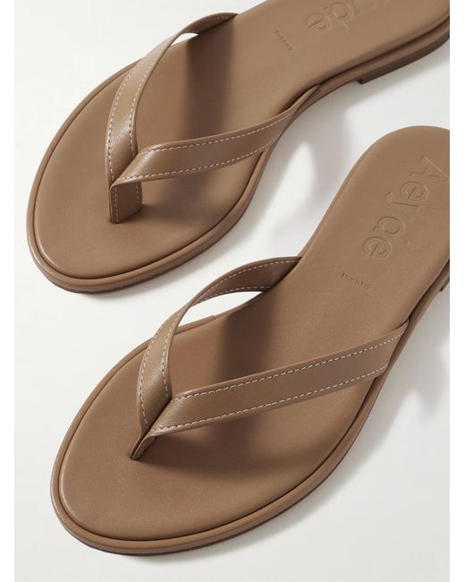 Aeyde Brown Melody Leather Flip-Flops