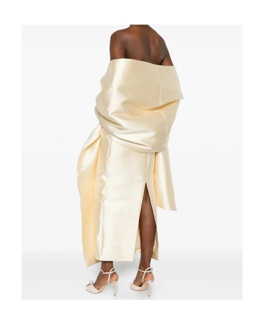 Solace London White The Renee Strapless Midi Dress