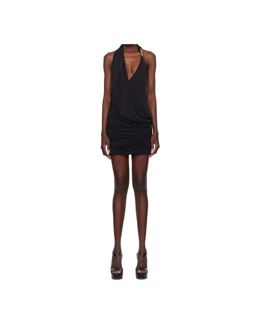 Balmain Multicolor Draped Halter Neck Dress