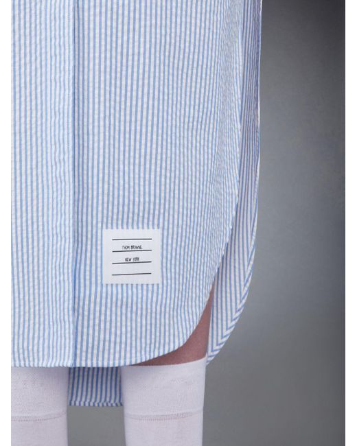 Thom Browne Blue Striped Button-Up Shirt Dress