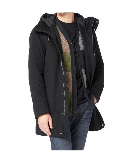 Herno Blue Long-Sleeved Hooded Cotton Jacket for men
