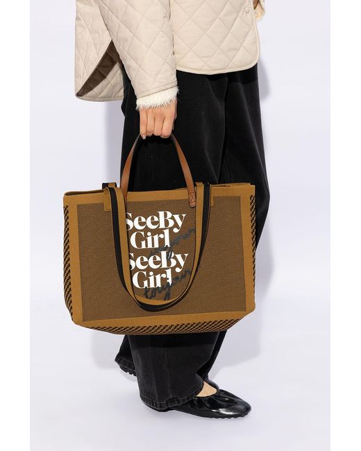 See By Chloé Brown 'see By Girl Un Jour' Shopper Bag,