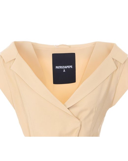 Patrizia Pepe White Belted Sleeveless Blazer