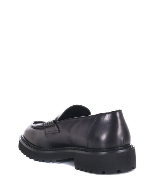 Doucal's Black Penny Slit Loafers for men