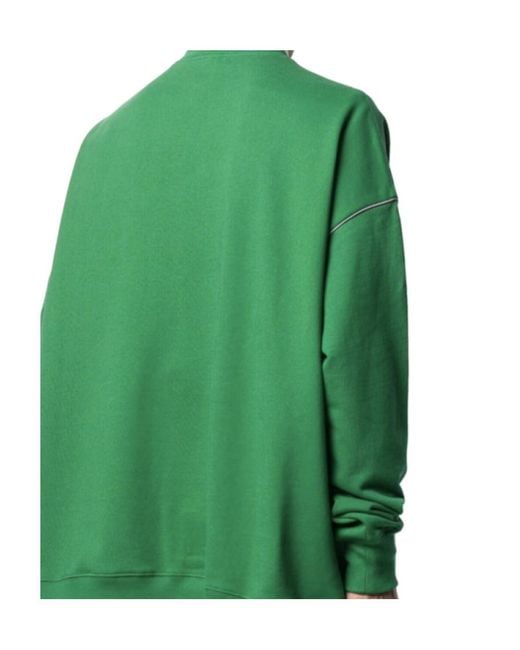 we11done Green Printed Logo Sports Sweater for men