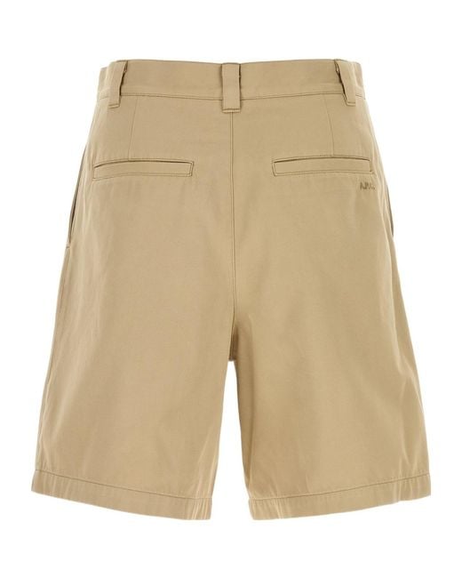A.P.C. Natural Straight Hem Pleated Shorts for men