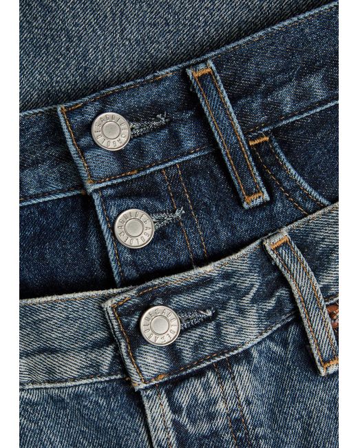 Agolde Blue Elson Layered Straight-Leg Jeans