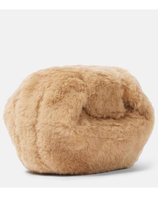 Gabriela Hearst Natural Soft Demi Faux Shearling Clutch