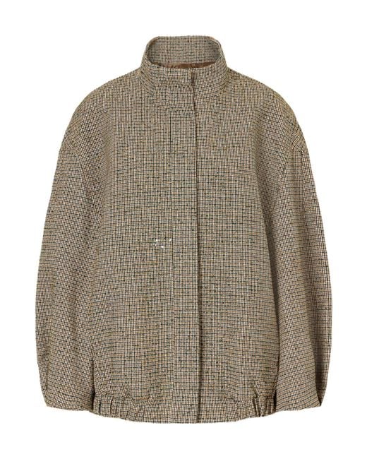Dries Van Noten Brown Checked Bomber Jacket